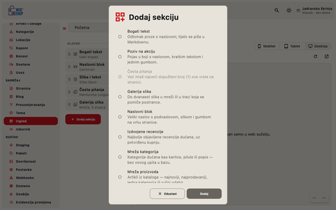 Biratelj vrsta sekcija